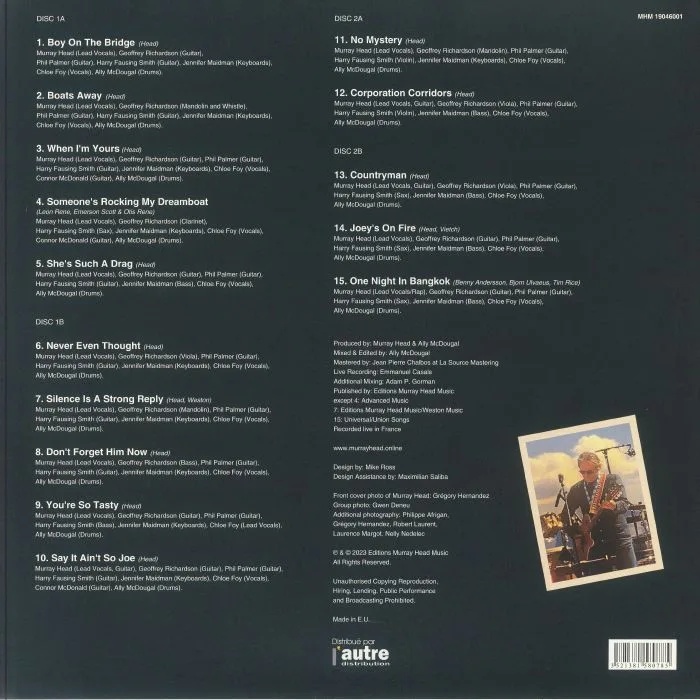 Back cover — Murray HEAD — Say It Ain't So: Live!