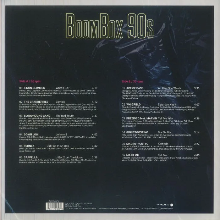 Back cover — VARIOUS — BoomBox 90s