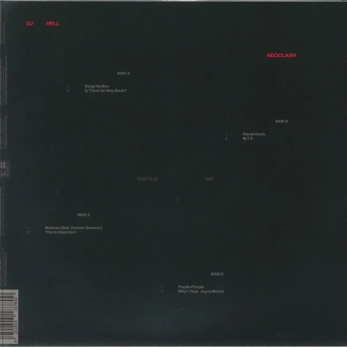 Back cover — DJ HELL — Neoclash