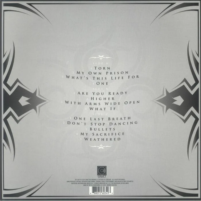Back cover — CREED — Greatest Hits
