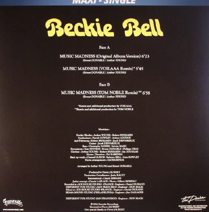 Back cover — BECKIE BELL — Music Madness Remixes