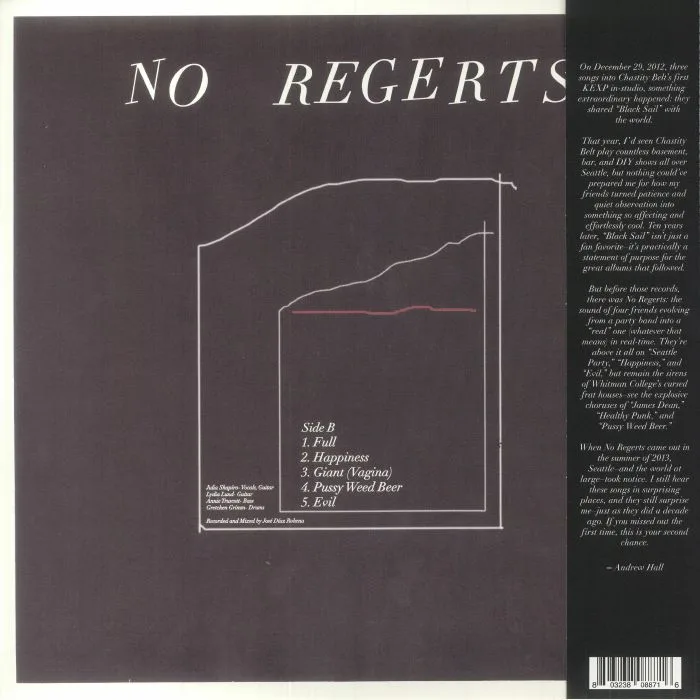 Обратная сторона обложки — CHASTITY BELT — No Regerts (10th Anniversary Edition)