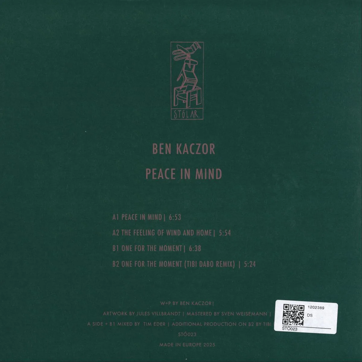 Back cover — Ben Kaczor — Peace In Mind