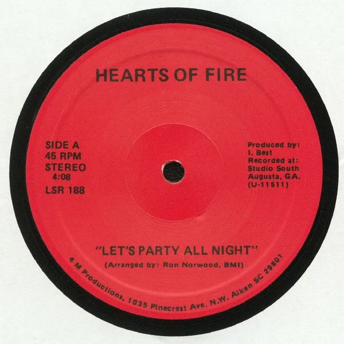 Front cover — HEARTS OF FIRE — Let's Party All Night