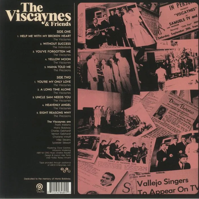 Back cover — The VISCAYNES / VARIOUS — The Viscaynes & Friends