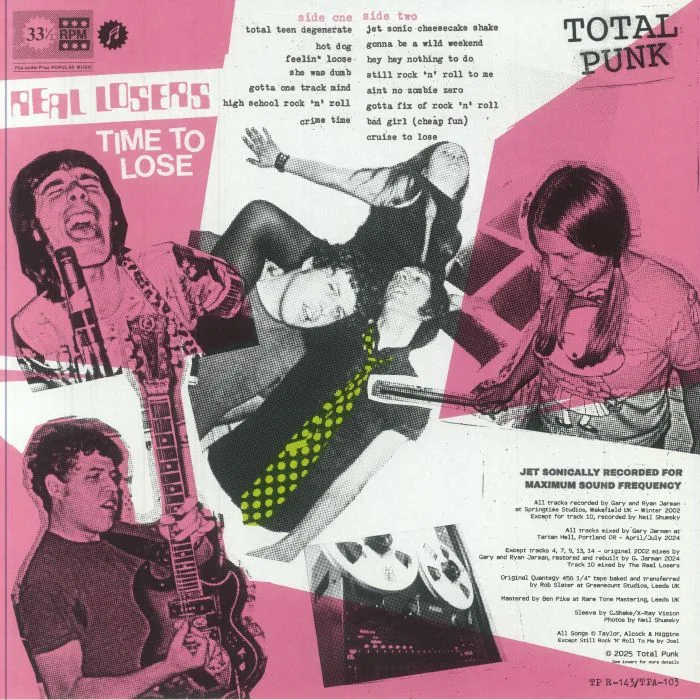 Back cover — REAL LOSERS — Time To Lose