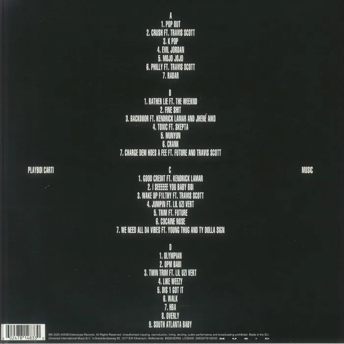 Back cover — PLAYBOI CARTI — Music