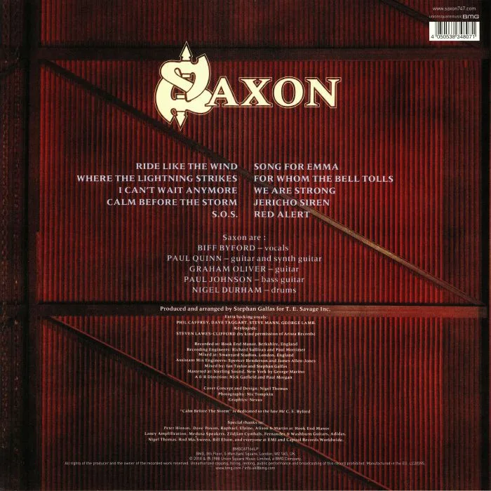 Back cover — SAXON — Destiny (reissue)