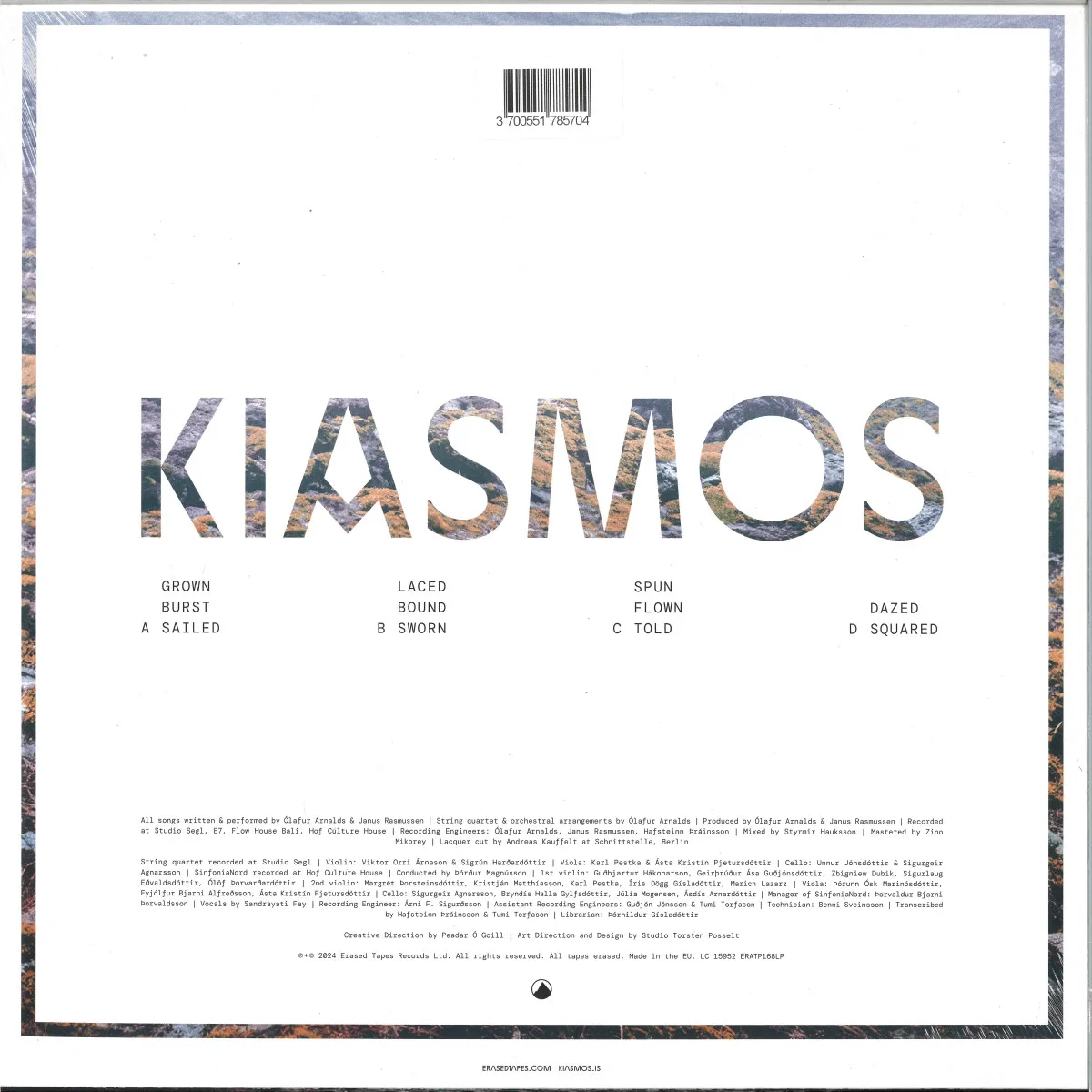 Back cover — Kiasmos — II LP 2x12"