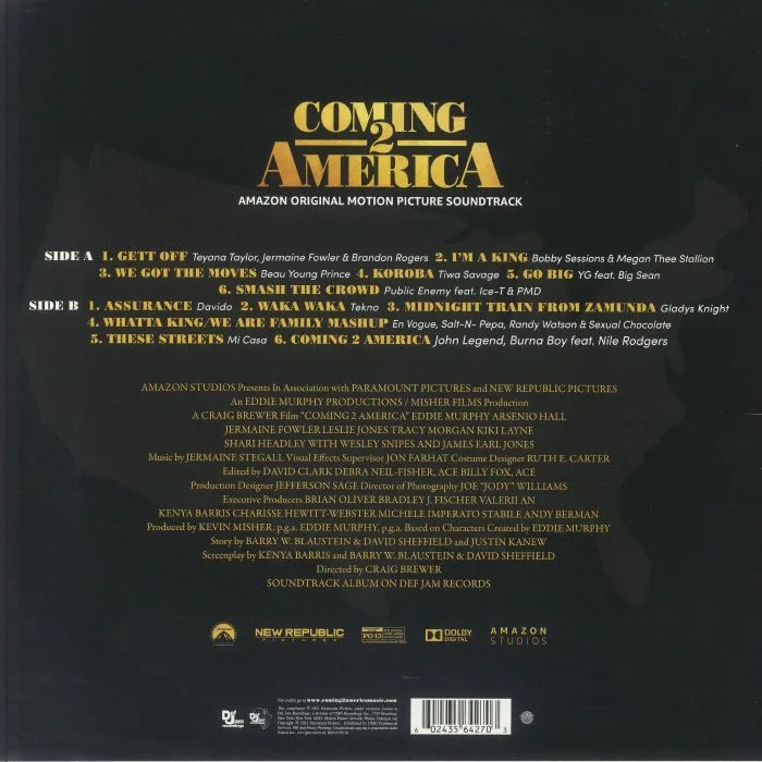Обратная сторона обложки — VARIOUS — Coming 2 America (Soundtrack)