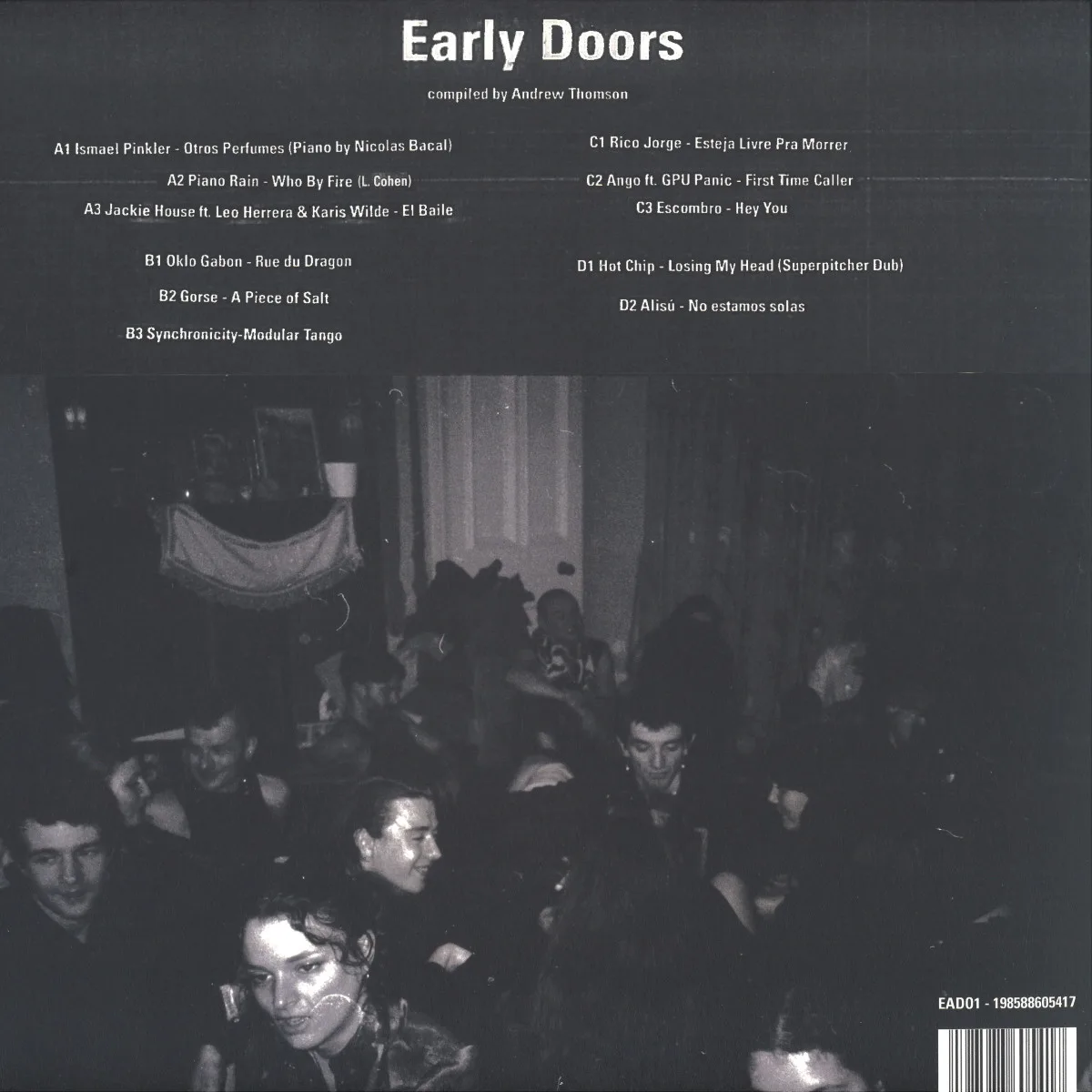 Back cover — Various — Early Doors Compiled By Andrew Thomson LP 2x12"