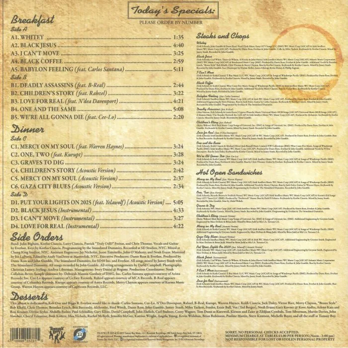 Back cover — EVERLAST — Eat At Whitey's (25th Anniversary Edition)
