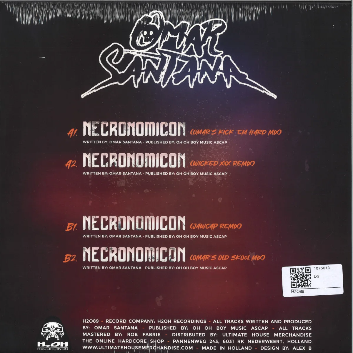 Обратная сторона обложки — Omar Santana — Necronomicon Remixes