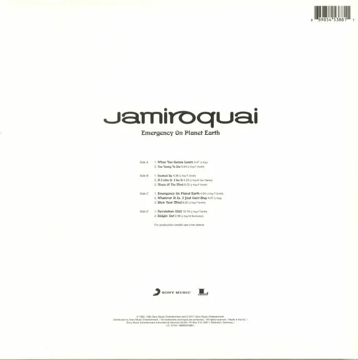 Обратная сторона обложки — JAMIROQUAI — Emergency On Planet Earth (reissue)