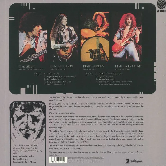 Back cover — THIN LIZZY — Jailbreak (reissue)