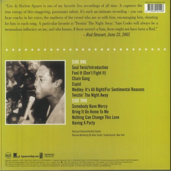 Back cover — Sam COOKE — One Night Stand: Live At The Harlem Square Club (reissue)