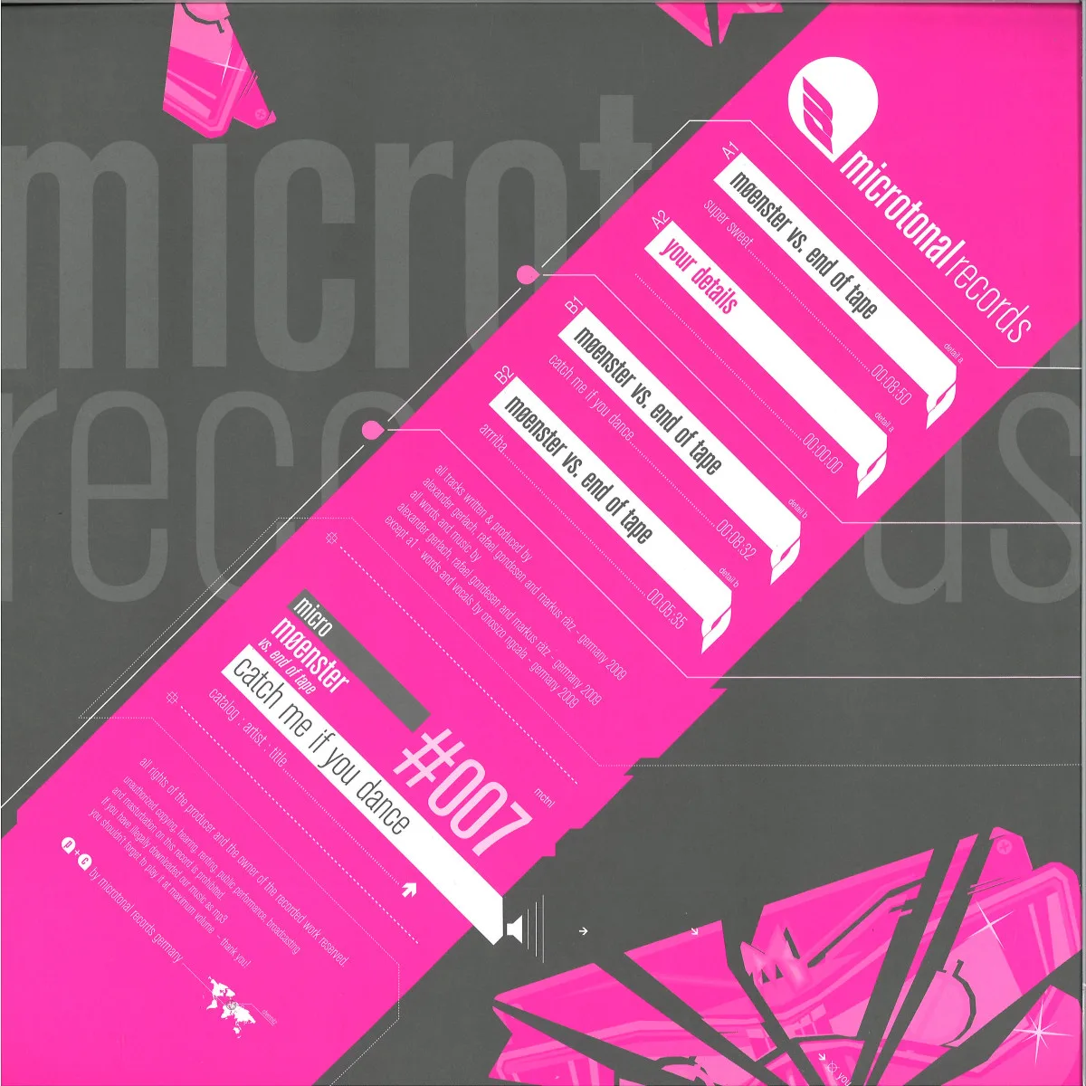 Лицевая сторона обложки — Moenstervs.End Of Tape — Catch Me If You Dance EP