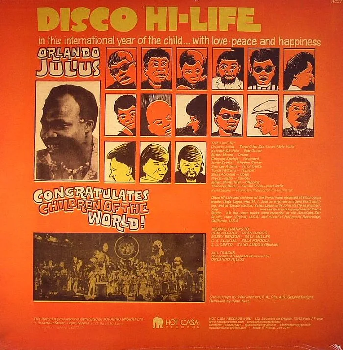 Back cover — Orlando JULIUS — Disco Hi Life