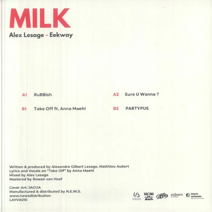 Обратная сторона обложки — Alex LESAGE / EEKWAY — Milk