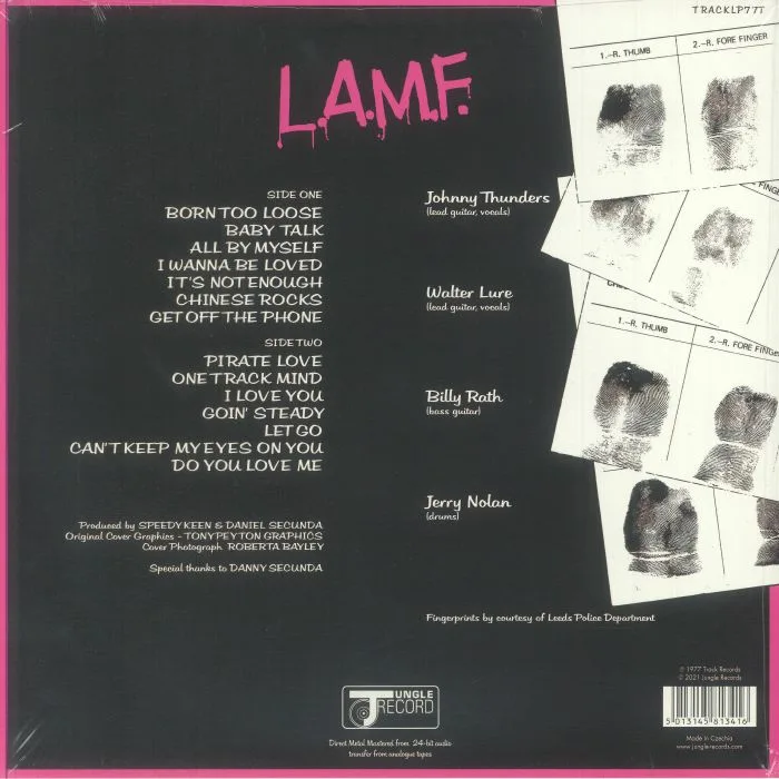 Обратная сторона обложки — HEARTBREAKERS — LAMF: The Found '77 Masters