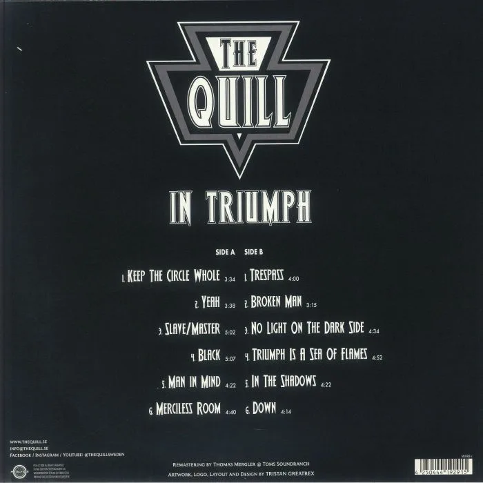 Обратная сторона обложки — The QUILL — In Triumph