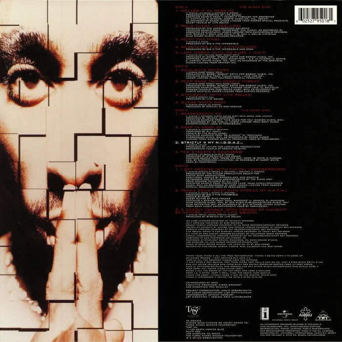 Back cover — 2 PAC — Strictly 4 My Niggaz: 25th Anniversary Edition
