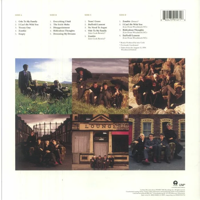 Back cover — The CRANBERRIES — No Need To Argue (30th Anniversary Edition)