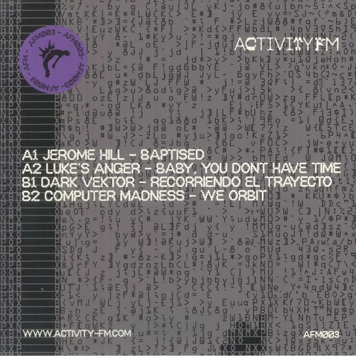 Обратная сторона обложки — Jerome HILL / LUKES ANGER / DARK VEKTOR / COMPUTER MADNESS — AFM 003