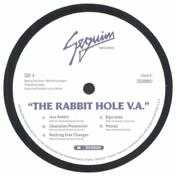 Лицевая сторона обложки — Alex GARCIA / VINCE VOID / THE EYES OF GOA / SANTACREU — The Rabbit Hole VA