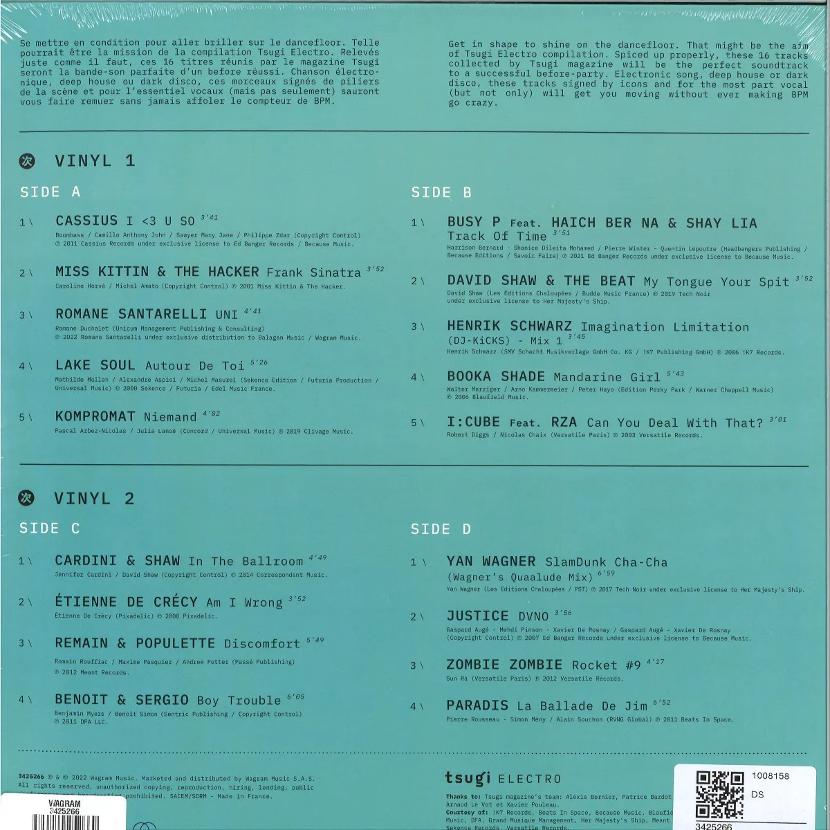 Back cover — Various — ELECTRO (COLLECTION TSUGI) LP