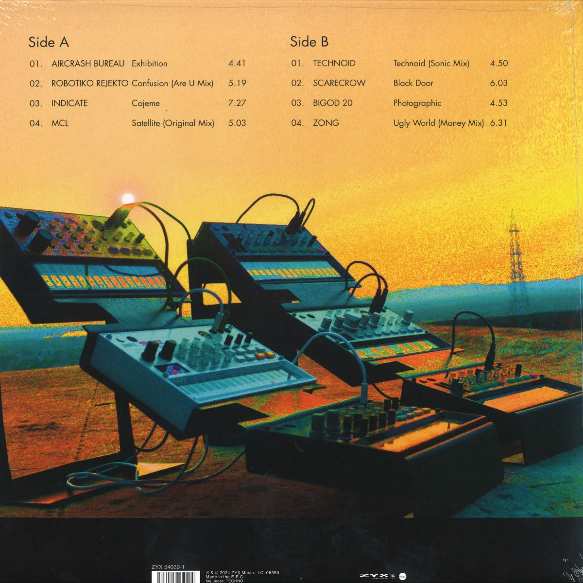 Back cover — Various — 80s Techno Tracks - Vinyl Edition 3 LP