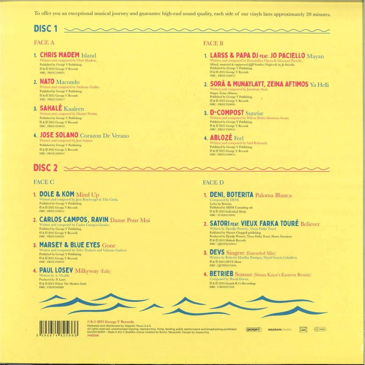 Обратная сторона обложки — Ravin/Buddha Barpresents — MONTE-CARLO SUMMER SESSIONS LP 2x12"