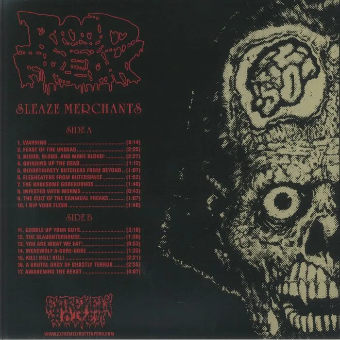 Back cover — BLOOD FREAK — Sleaze Merchants (reissue)