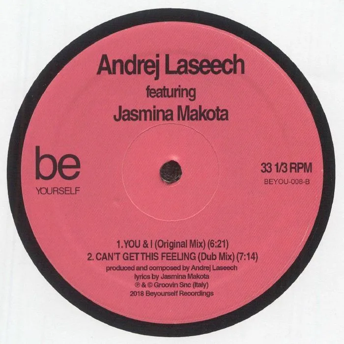 Back cover — Andrej LASEECH feat JASMINA MAKOTA — Can't Get This Feeling EP