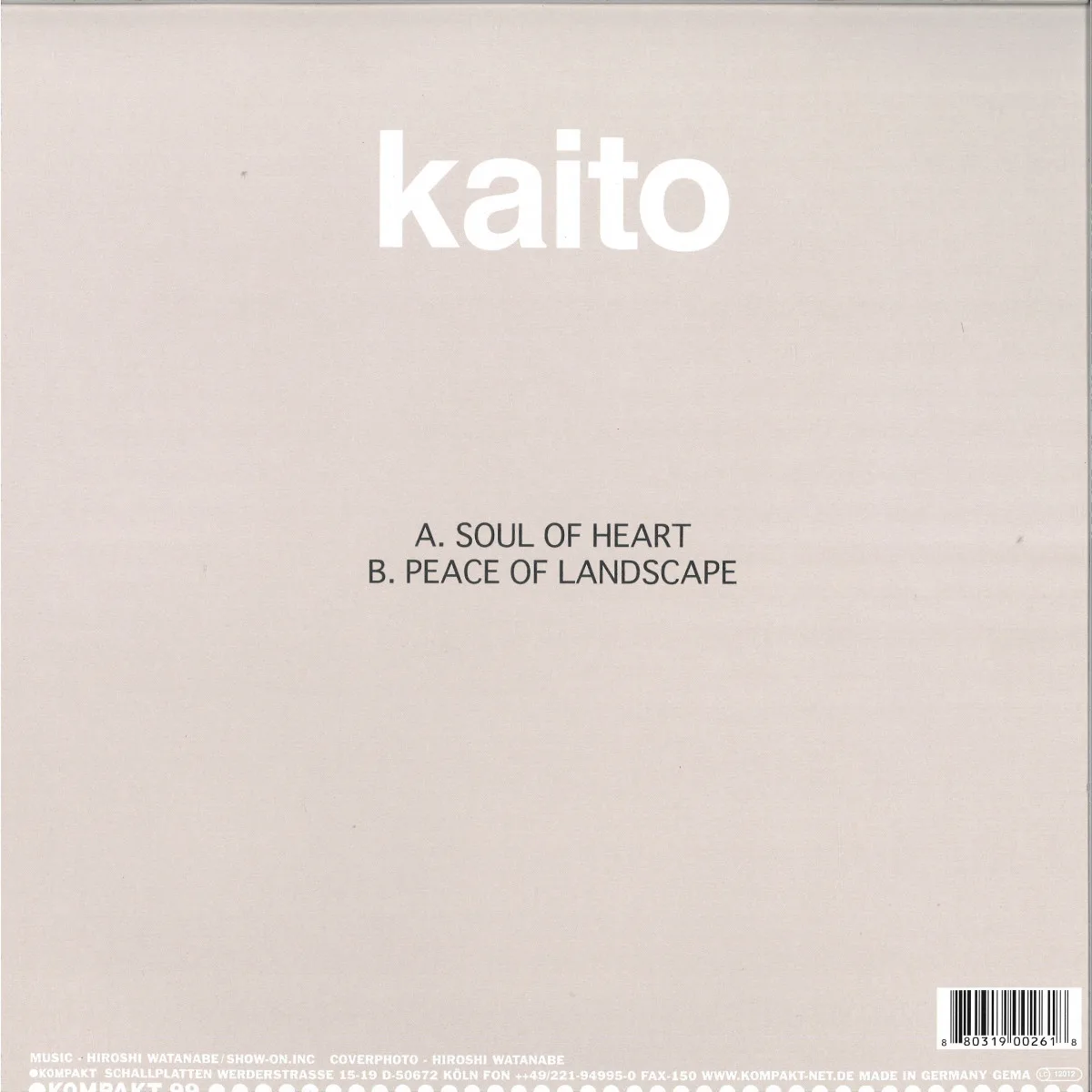 Обратная сторона обложки — Kaito — Soul Of Heart