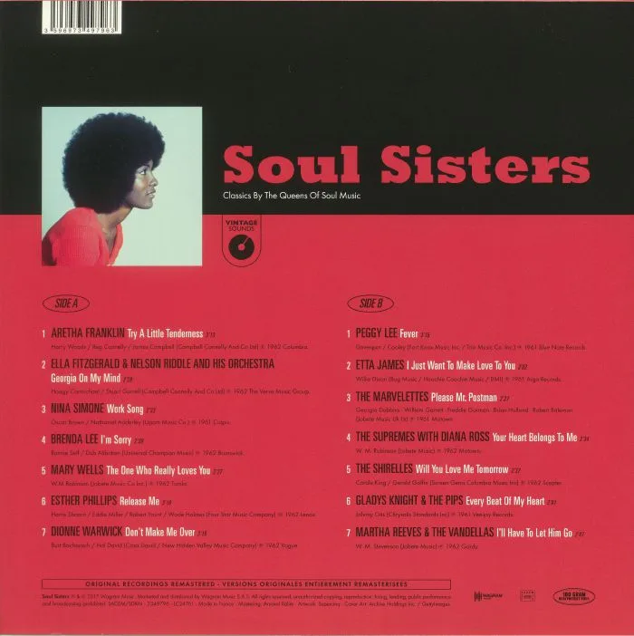 Обратная сторона обложки — VARIOUS — Soul Sisters: Classics By The Queens Of Soul Music