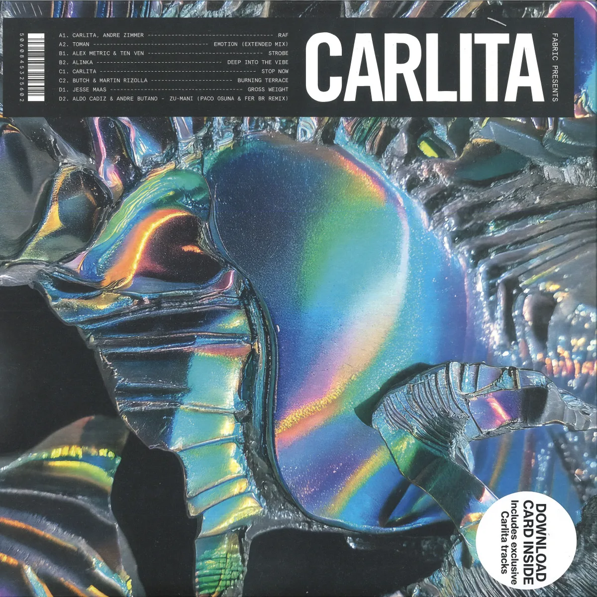 Лицевая сторона обложки — fabric presents Carlita — Carlita LP 2x12"