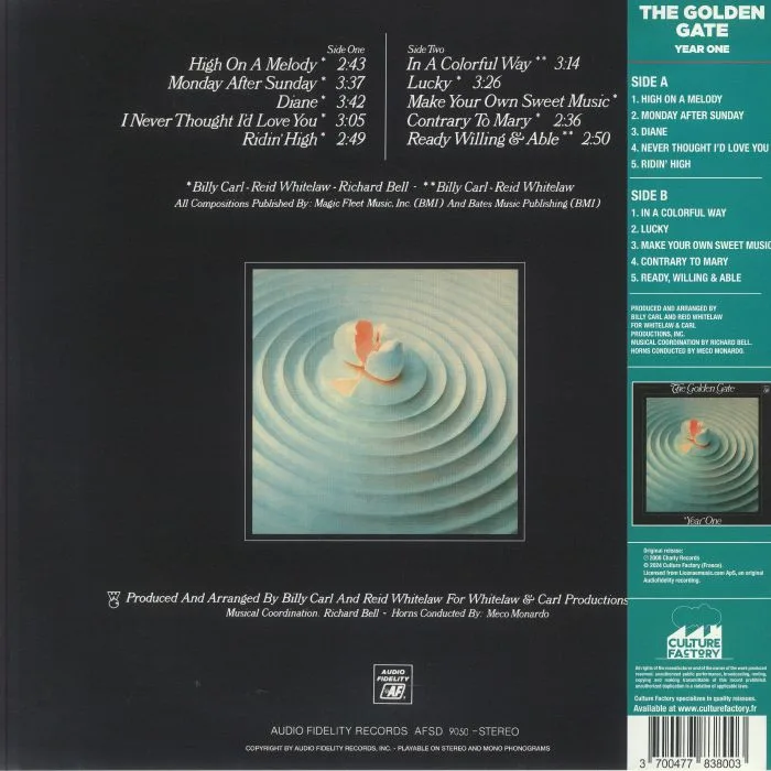 Back cover — The GOLDEN GATE — Year One (reissue)