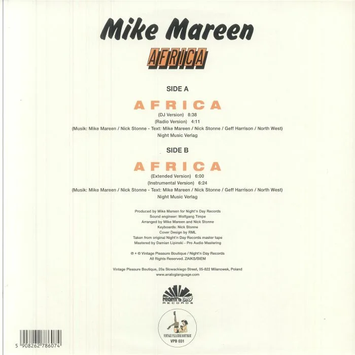Обратная сторона обложки — Mike MAREEN — Africa