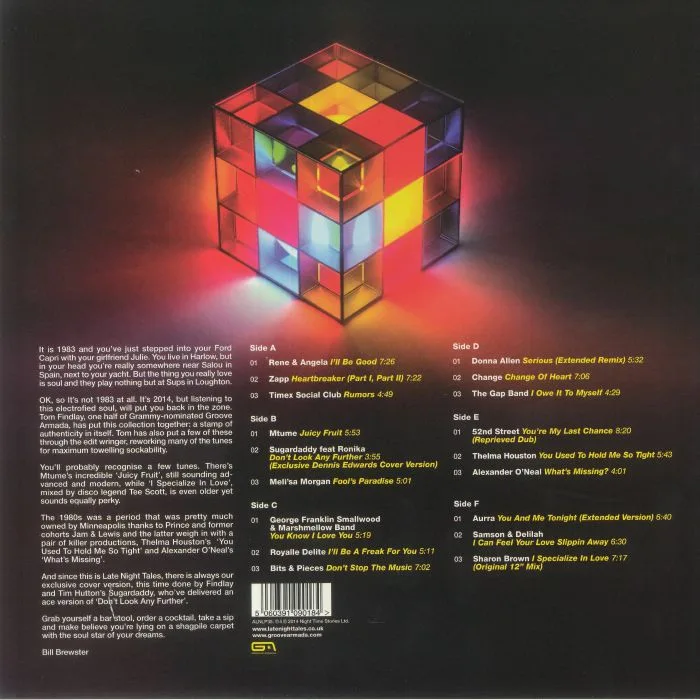 Back cover — GROOVE ARMADA / TOM FINDLAY / VARIOUS — Late Night Tales Presents Automatic Soul