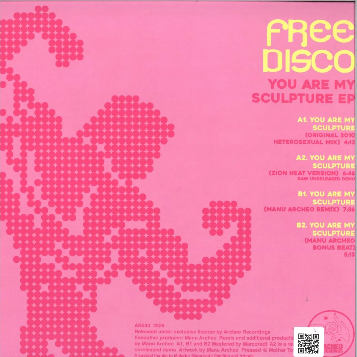 Обратная сторона обложки — Free Disco — You Are My Sculpture EP