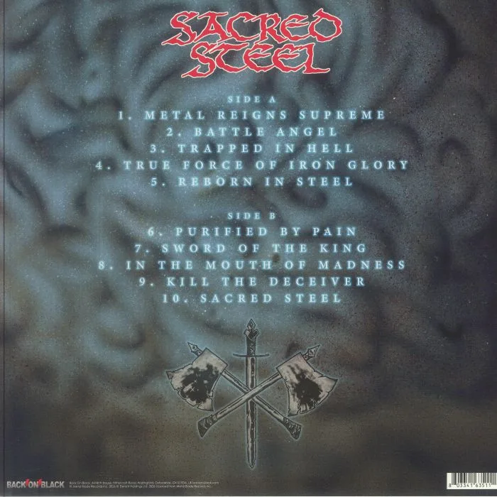 Обратная сторона обложки — SACRED STEEL — Reborn In Steel (reissue)