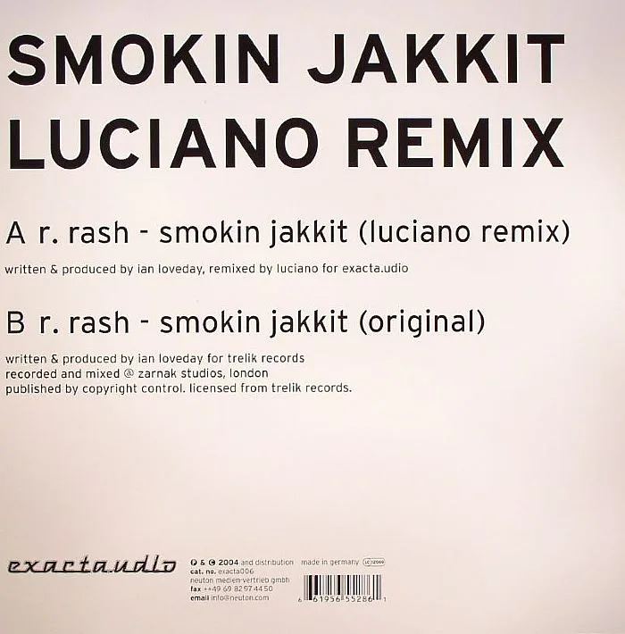 Back cover — R RASH — Smokin Jakkit