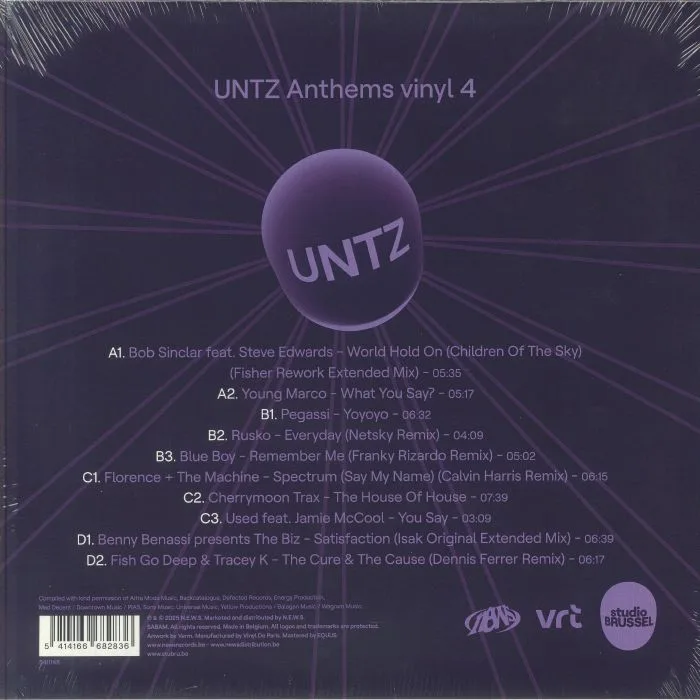 Обратная сторона обложки — VARIOUS — UNTZ Anthems Vinyl 4