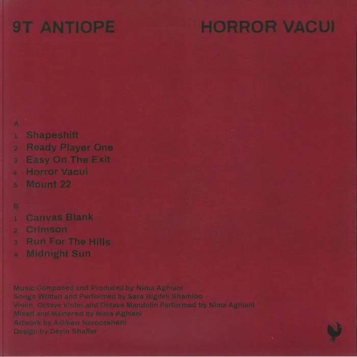 Обратная сторона обложки — 9T ANTIOPE — Horror Vacui
