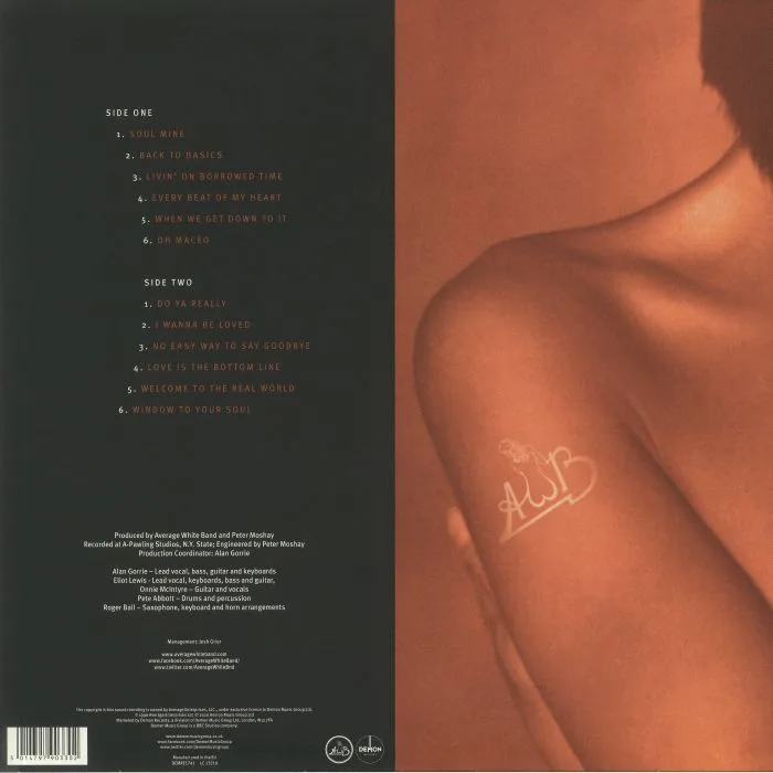 Back cover — AVERAGE WHITE BAND — Soul Tattoo
