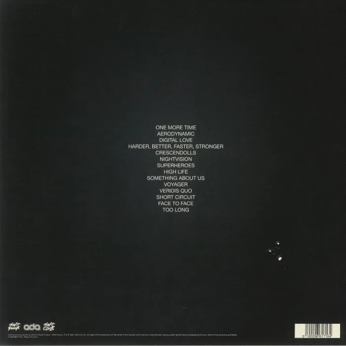 Обратная сторона обложки — DAFT PUNK — Discovery (reissue)