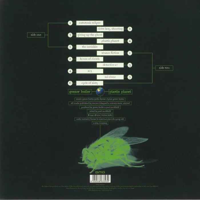 Back cover — GEEZER BUTLER — Plastic Planet (reissue)