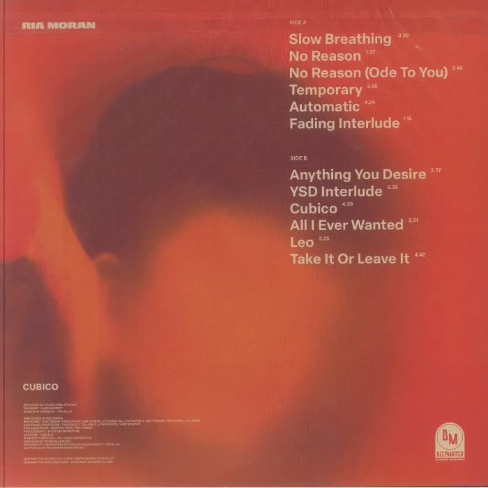 Back cover — Ria MORAN — Cubico