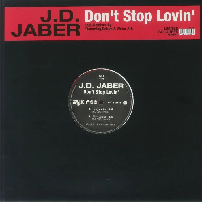 Front cover — JD JABER — Don't Stop Lovin' (reissue)